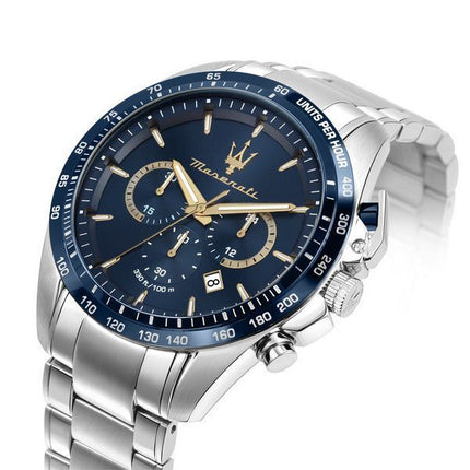 Maserati Traguardo Limited Edition Chronograph rustfrit stål Blue Dial Quartz R8873612052 100M herreur