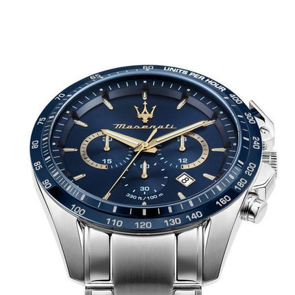 Maserati Traguardo Limited Edition Chronograph rustfrit stål Blue Dial Quartz R8873612052 100M herreur