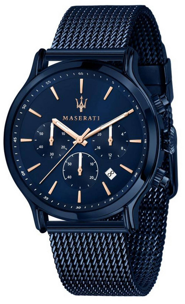 Maserati Successo Chronograph Blue Dial rustfrit stÃ¥l Solar R8873645004 herreur