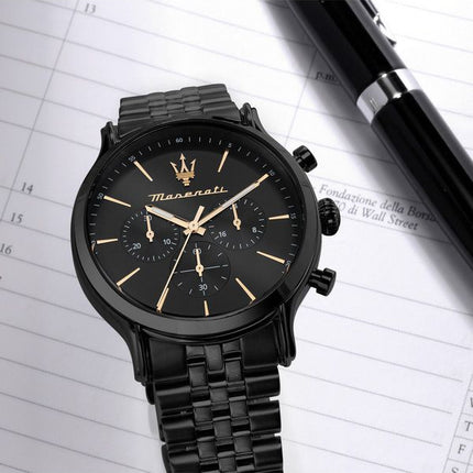 Maserati Epoca Limited Edition Chronograph Rustfrit stål Black Dial Quartz R8873618020 100M herreur