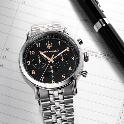 Maserati Epoca Limited Edition Chronograph Rustfrit stål Black Dial Quartz R8873618029 100M herreur