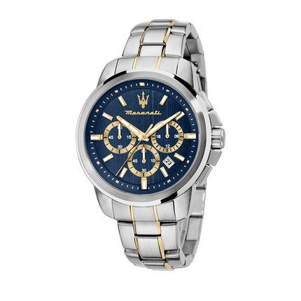 Maserati Successo Chronograph rustfrit stål blå skive kvarts R8873621016 herreur