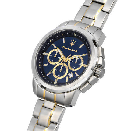 Maserati Successo Chronograph rustfrit stål blå skive kvarts R8873621016 herreur