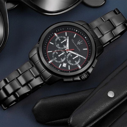 Maserati Successo Limited Edition Chronograph Rustfrit stål Black Dial Quartz R8873621027 Herreur