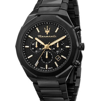 Maserati Stile Chronograph Rustfrit stål Black Dial Quartz R8873642005 100M herreur