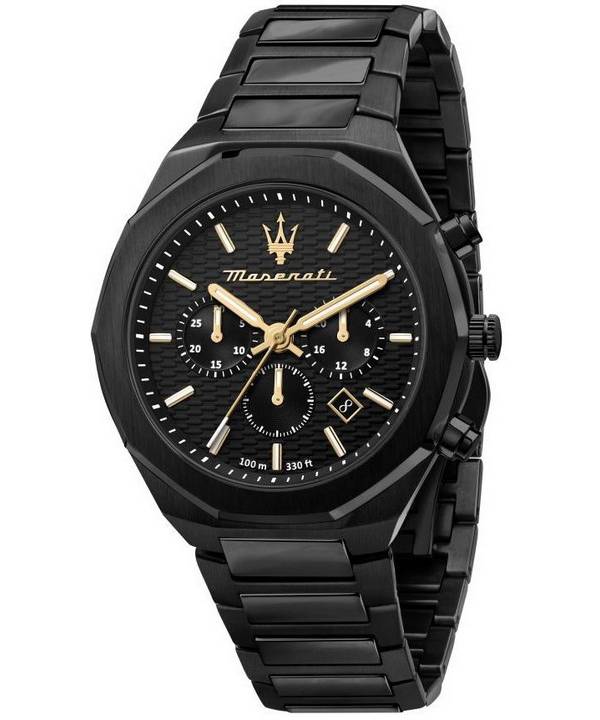 Maserati Stile Chronograph Rustfrit stål Black Dial Quartz R8873642005 100M herreur