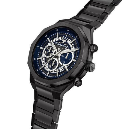 Maserati Stile Chronograph Rustfrit Stål Blå Skeleton Dial Quartz R8873642012 100M herreur