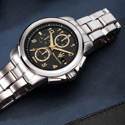 Maserati Successo Limited Edition Chronograph Rustfrit stål Black Dial Solar R8873645007 Herreur