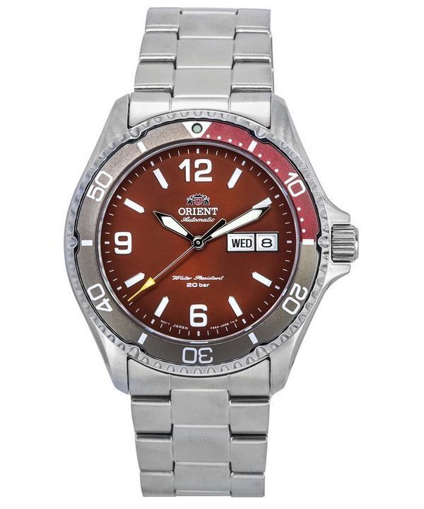 Orient Sports Kamasu Mako III rustfrit stål rød skive automatisk dykkers RA-AA0820R19B RA-AA0820R39B 200M herreur