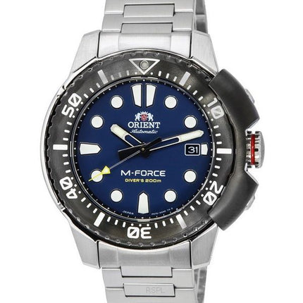 Orient M-Force AC0L Sports rustfrit stål Blue Dial Automatisk dykkers RA-AC0L07L00B 200M herreur