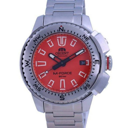 Orient M-Force Orange urskive Rustfrit stÃ¥l Automatisk dykker RA-AC0N02Y10B 200M Herreur