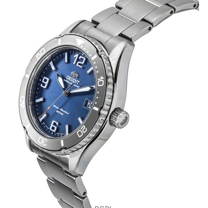 Orient Mako III rustfrit stål Blue Dial Solar Diver&#39;s RA-WJ0002L 200M herreur