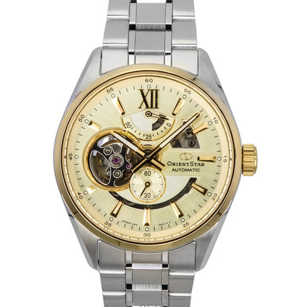 Orient Star Contemporary Rustfrit Stål Skeleton Champagne Urskive Automatisk RE-AV0124G 100M herreur