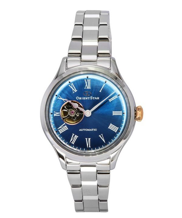 Orient Star Classic Limited Edition Open Heart Blue Dial Automatisk RE-ND0019L00B dameur med ekstra rem