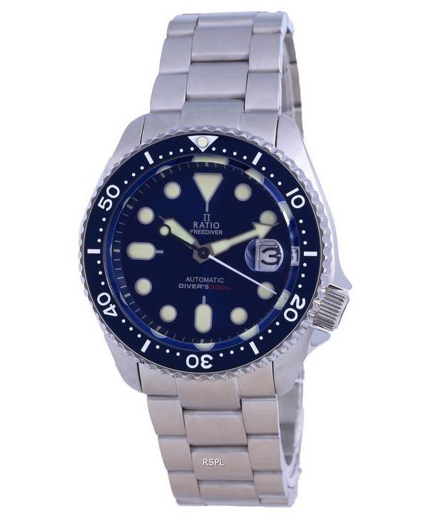 Ratio FreeDiver Blue Dial Rustfrit stÃ¥l Automatisk RTB202 200M Herreur