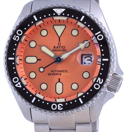 Ratio FreeDiver Orange urskive Rustfrit stÃ¥l Automatisk RTB214 200M Herreur