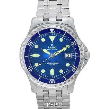 Ratio FreeDiver Professional Sapphire Blue Sunray Dial Kvarts RTF007 200M herreur