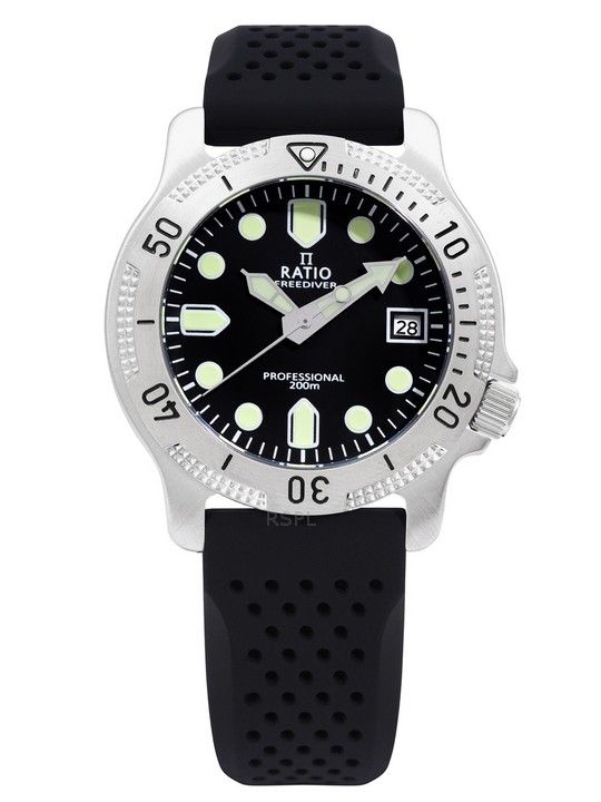 Ratio FreeDiver Professional Sapphire Black Dial Kvarts RTF021 200M herreur