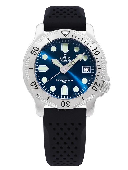 Ratio FreeDiver Professional Sapphire Blue Sunray Dial Kvarts RTF023 200M herreur