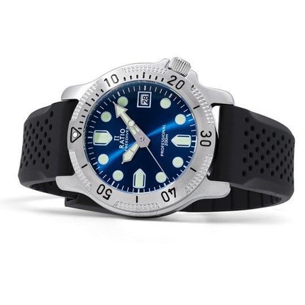 Ratio FreeDiver Professional Sapphire Blue Sunray Dial Kvarts RTF023 200M herreur