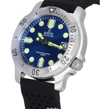 Ratio FreeDiver Professional Sapphire Blue Sunray Dial Kvarts RTF023 200M herreur