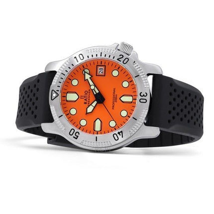 Ratio FreeDiver Professional Sapphire Orange Dial Kvarts RTF025 200M herreur