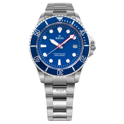 Ratio FreeDiver Sapphire Rustfrit Stål Blue Dial Quartz RTF033 200M herreur