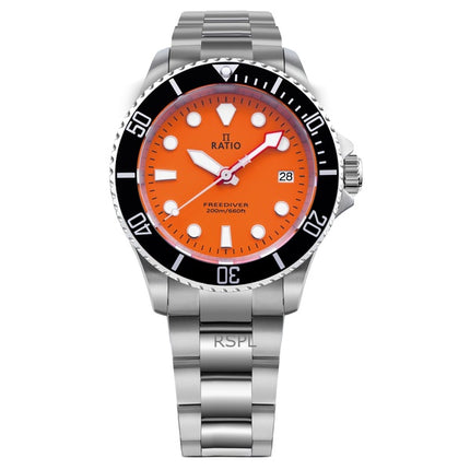 Ratio FreeDiver Sapphire Rustfrit Stål Orange Urskive Quartz RTF035 200M herreur