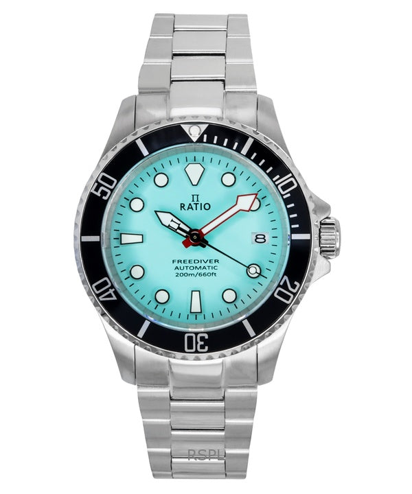 Ratio FreeDiver Sapphire Rustfrit Stål Ice Blue Dial Automatisk RTF042 200M herreur