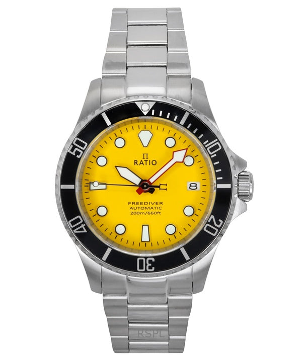 Ratio FreeDiver Sapphire Rustfrit Stål Gul Urskive Automatisk RTF044 200M herreur