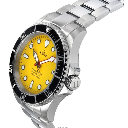 Ratio FreeDiver Sapphire Rustfrit Stål Gul Urskive Automatisk RTF044 200M herreur