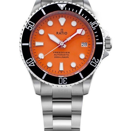 Ratio FreeDiver Sapphire Rustfrit StÃ¥l Orange Urskive Automatisk RTF045 200M herreur