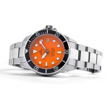 Ratio FreeDiver Sapphire Rustfrit StÃ¥l Orange Urskive Automatisk RTF045 200M herreur