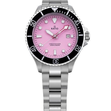 Ratio FreeDiver Sapphire Rustfrit Stål Candy Pink Dial Quartz RTFL809 200M dameur