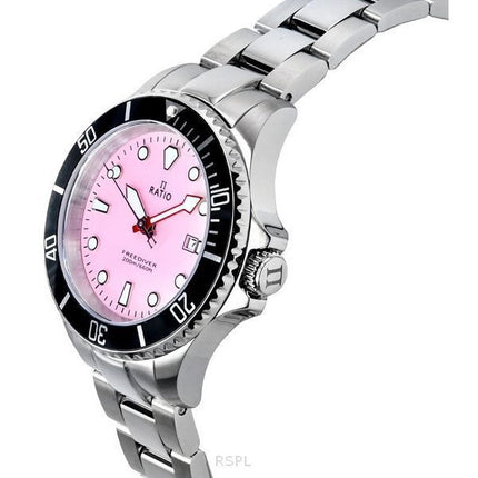 Ratio FreeDiver Sapphire Rustfrit Stål Candy Pink Dial Quartz RTFL809 200M dameur