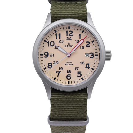 Ratio Quest Herre Field Watch Sapphire Nylon Strap Quartz RTQ011 100M Lewis And Clark Edition