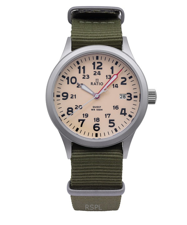 Ratio Quest Herre Field Watch Sapphire Nylon Strap Quartz RTQ011 100M Lewis And Clark Edition