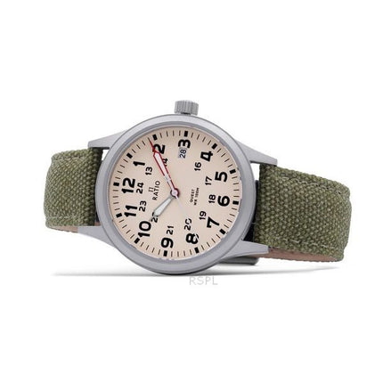 Ratio Quest Herre Field Watch Sapphire Canvas Strap Quartz RTQ019 100M Lewis And Clark Edition