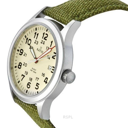 Ratio Quest Herre Field Watch Sapphire Canvas Strap Quartz RTQ019 100M Lewis And Clark Edition