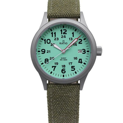 Ratio Quest Herre Field Watch Sapphire Canvas Strap Quartz RTQ021 100M Lewis And Clark Edition