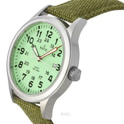 Ratio Quest Herre Field Watch Sapphire Canvas Strap Quartz RTQ021 100M Lewis And Clark Edition