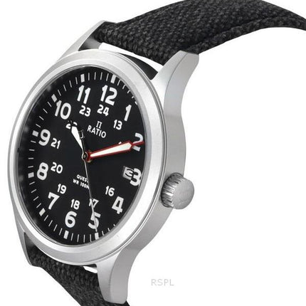 Ratio Quest Herre Field Watch Sapphire Canvas Strap Quartz RTQ023 100M Lewis And Clark Edition