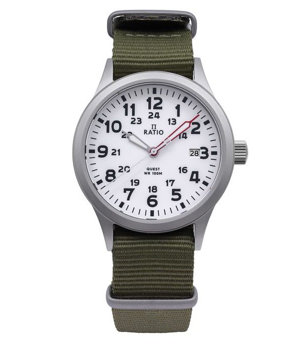 Ratio Quest Herre Field Watch Sapphire Nylon Strap Quartz RTQ025 100M Lewis And Clark Edition