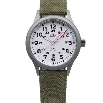 Ratio Quest Herre Field Watch Sapphire Canvas Strap Quartz RTQ027 100M Lewis And Clark Edition