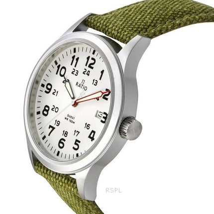 Ratio Quest Herre Field Watch Sapphire Canvas Strap Quartz RTQ027 100M Lewis And Clark Edition