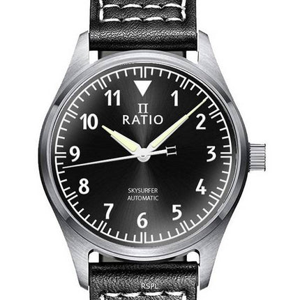 Ratio Skysurfer Pilot Sort Sunray Dial Læder Automatisk RTS305 200M herreur