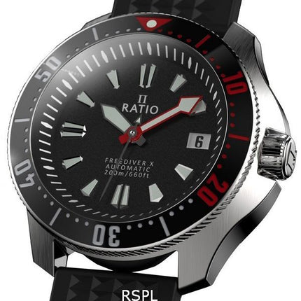 Ratio FreeDiver X Marine Sort med sort keramisk indlæg Automatisk dykker RTX001 200M herreur