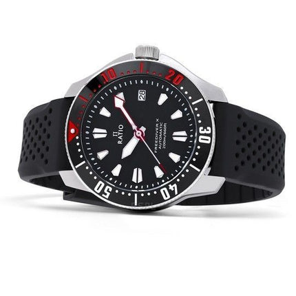 Ratio FreeDiver X Marine Sort med sort keramisk indlæg Automatisk dykker RTX001 200M herreur