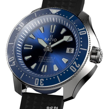 Ratio FreeDiver X Ocean Blue med blåt keramisk indlæg Automatisk RTX003 200M herreur