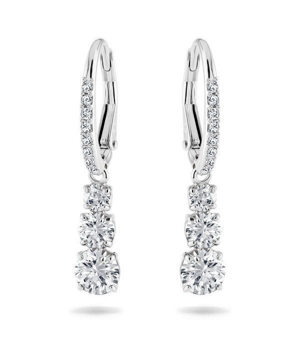 Swarovski Stilla Attract Rhodium Belagte Og Zirconia Hoop Øreringe 5416155 Til Damer